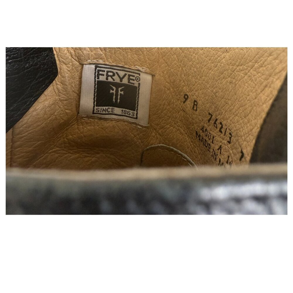 Vintage Frye Black Leather Boots Size 9 - Picture 7 of 8